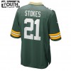 Green Bay Packers Tröjor Eric Stokes 21 Nike Grön 2021 NFL Draft - Barn